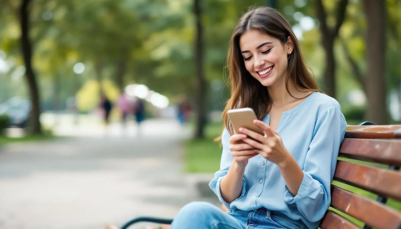 A satisfied customer is using their mobile phone to leave a positive review for a local business, highlighting the importance of managing a strong Google business profile to attract more customers. The scene emphasizes the connection between customer feedback and enhanced visibility in local search results.