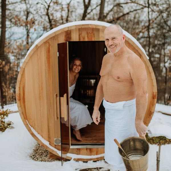 Image of a custom-made outdoor sauna.