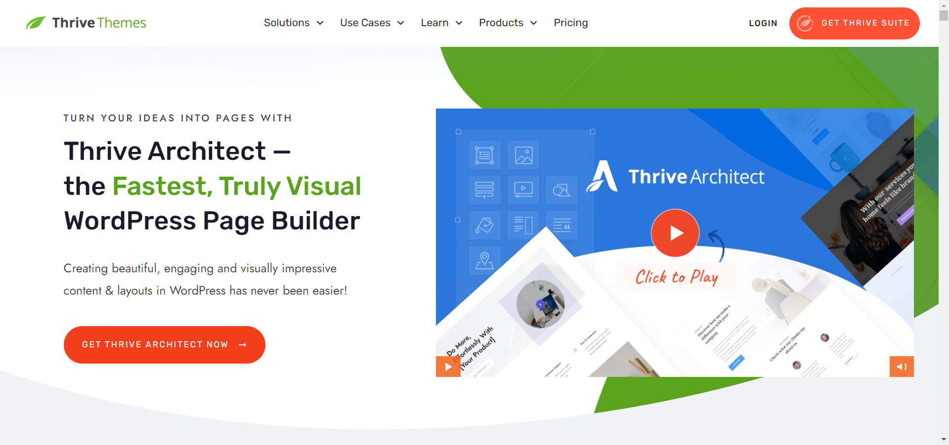 Thrive Architect main page