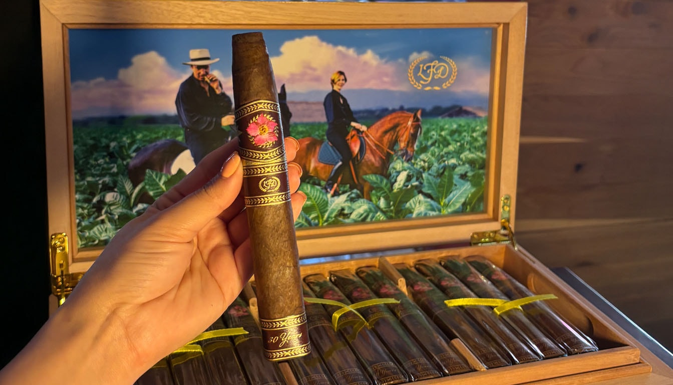 A beautiful display of La Flor Dominicana cigars celebrating three decades of excellence.