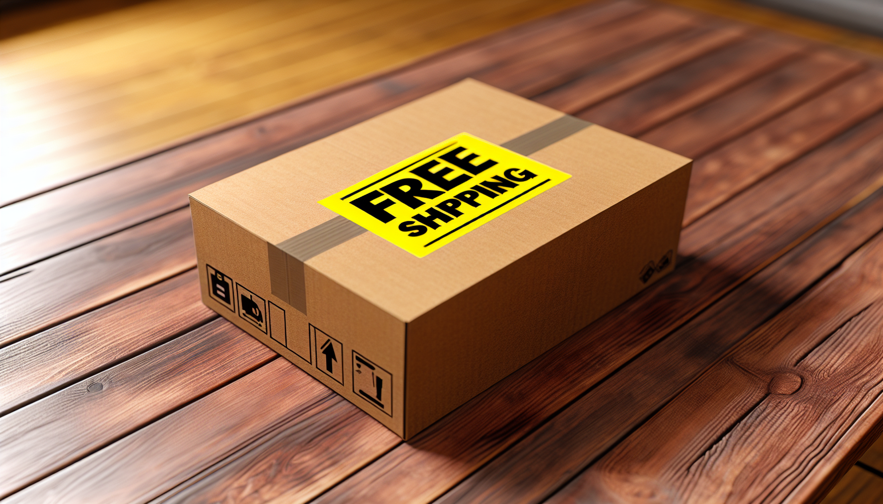 Shipping box with free shipping label