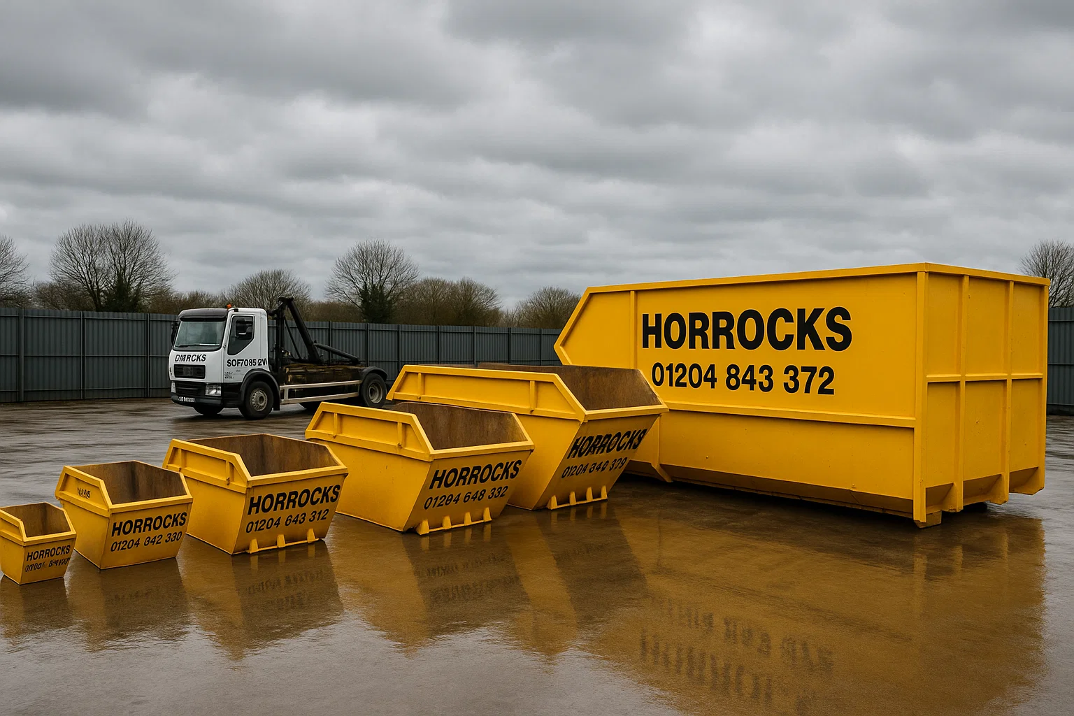 Horrocks skip range available for rapid delivery, from small to roro sizes.