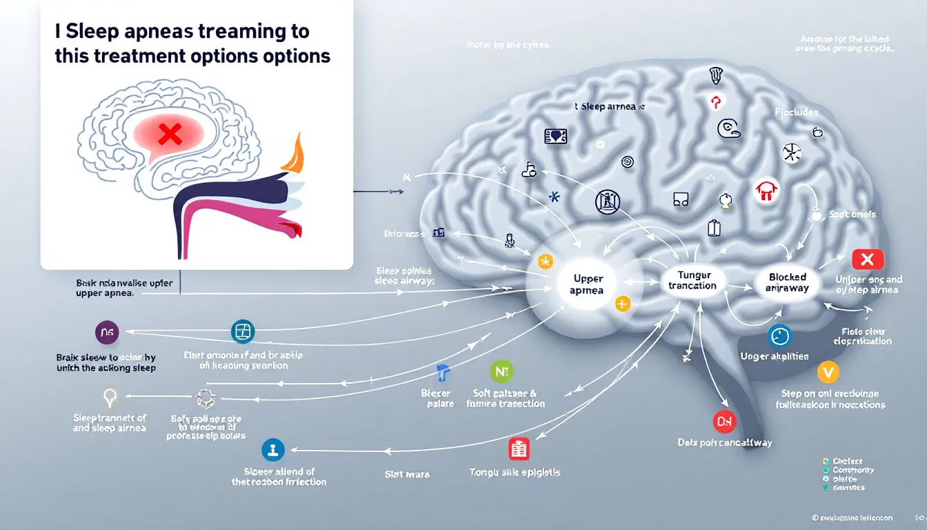 A visual guide to treatment options for sleep apnea, including CPAP and lifestyle changes.