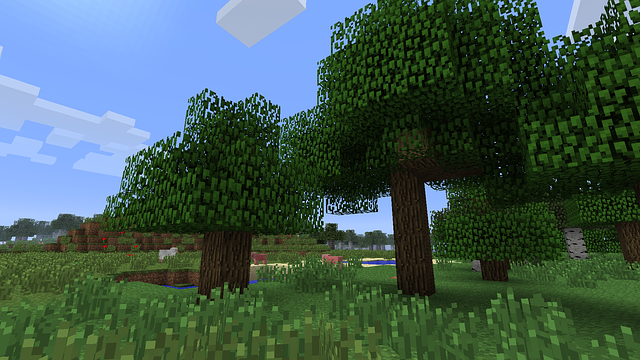 minecraft, trees, grass