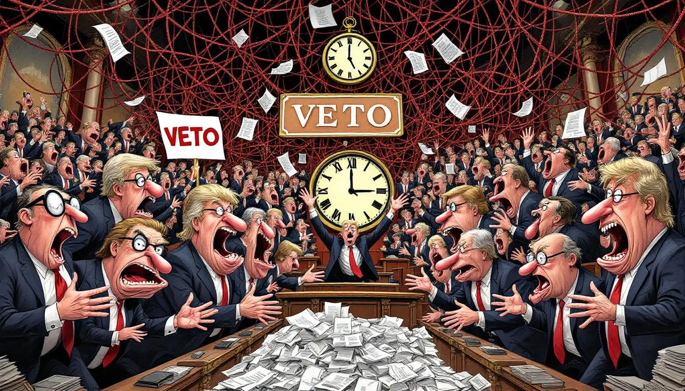 A conceptual image representing the implications of legislative gridlock.