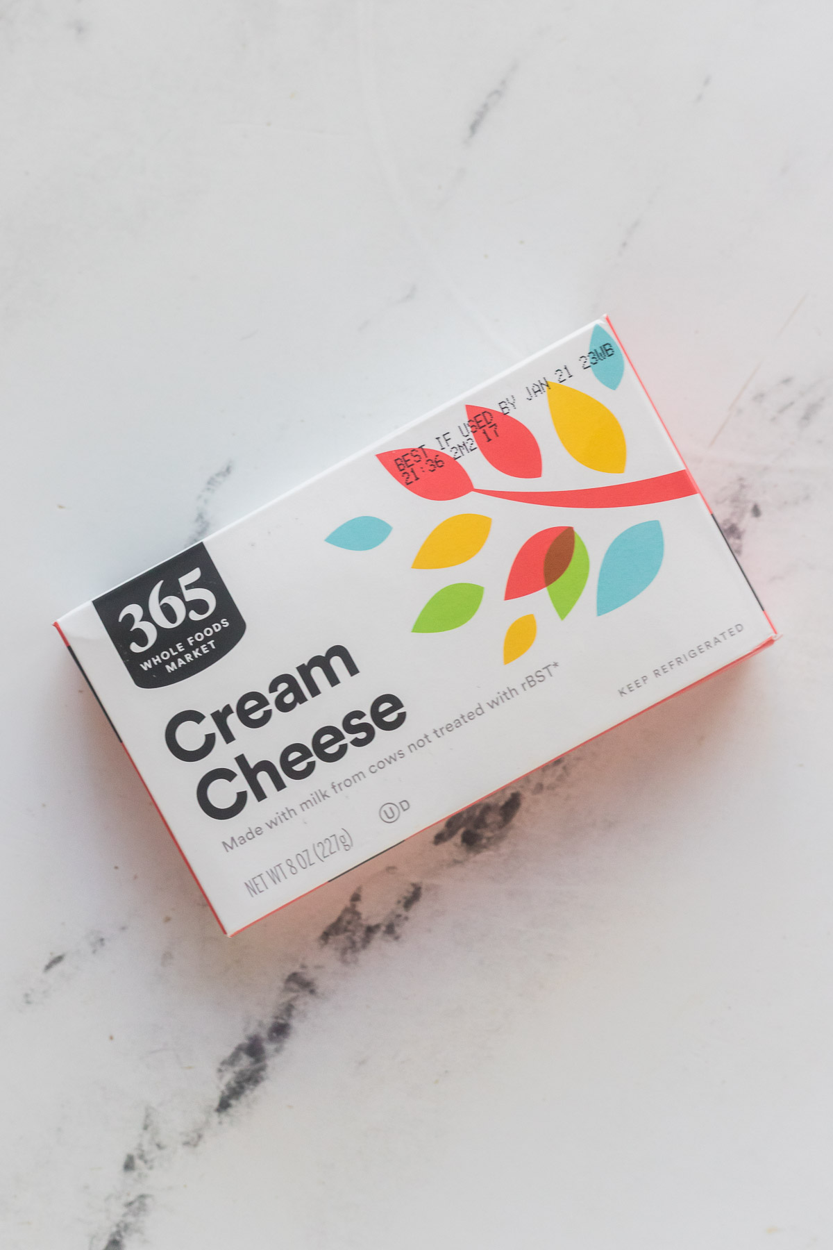 block of unopened cream cheese