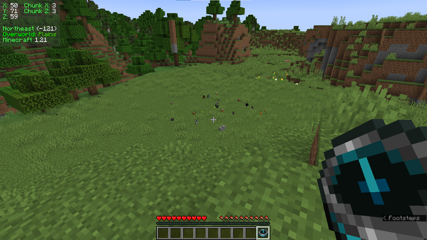 The recovery compass being used in the Overworld.