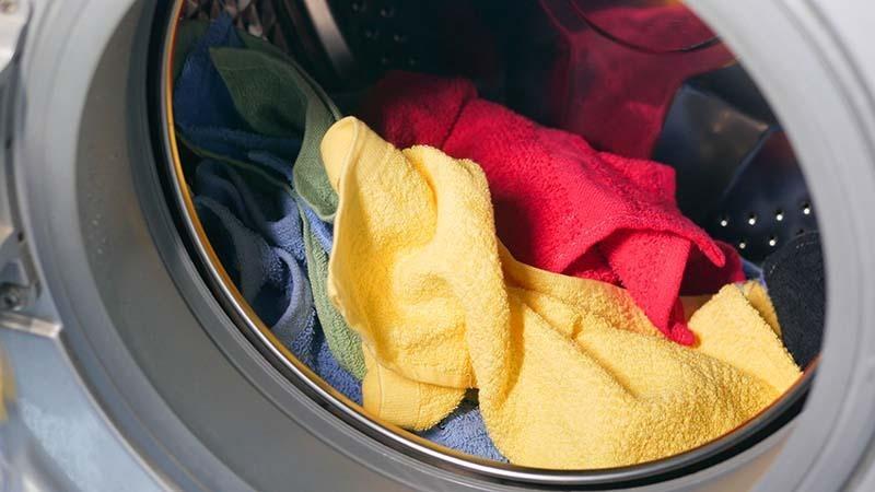 Microfiber towels in the washing machine