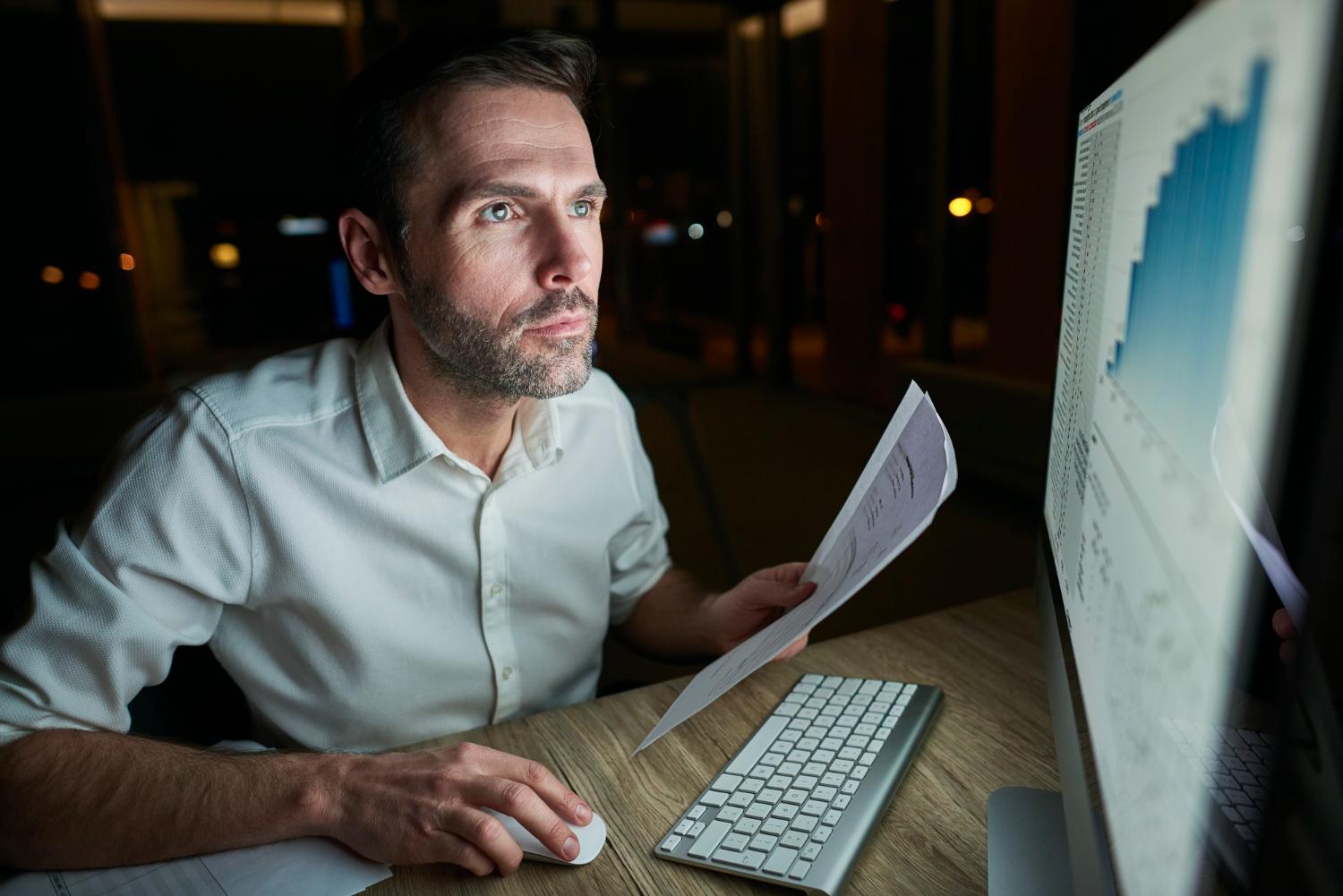 Man checking publicly available data.