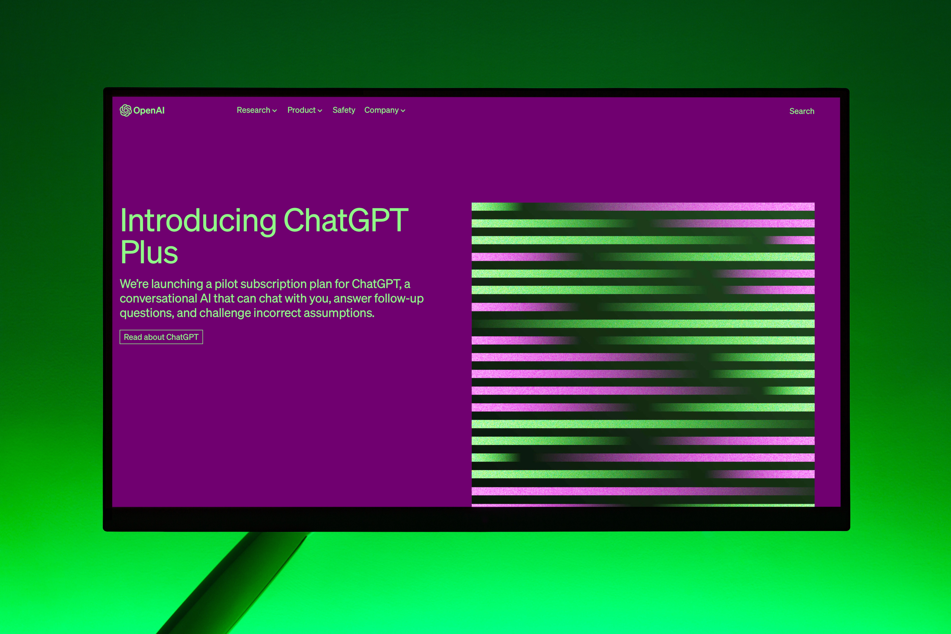 Introduction to ChatGPT Plus page