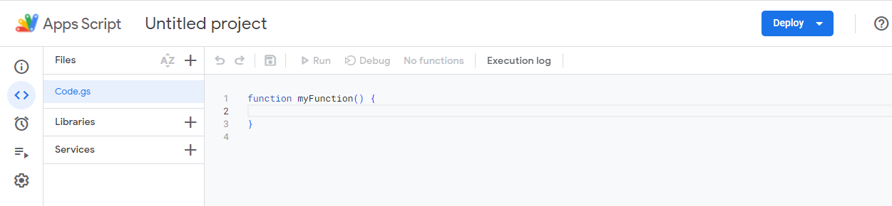 Step 2: open apps script to add or import JSON data in a blank google sheet throogh REST API