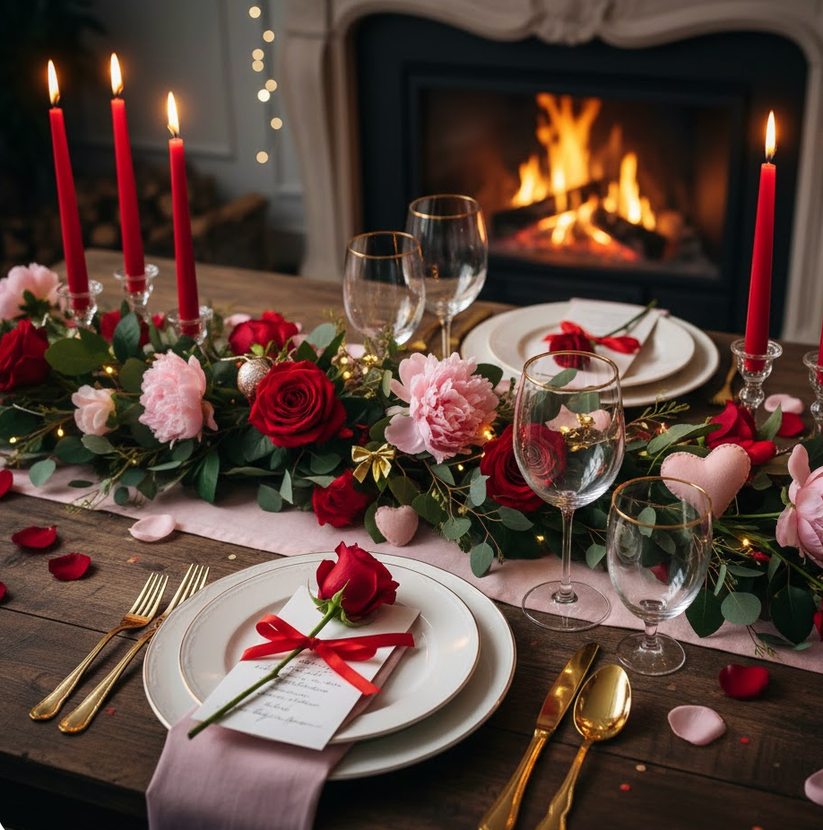 Valentine garland in shades of pink and white, hearts, valentine's day, valentine's day