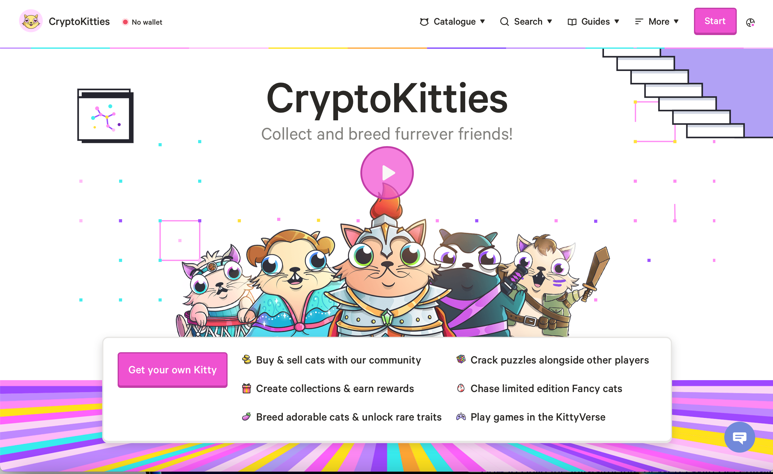 CryptoKitties home page