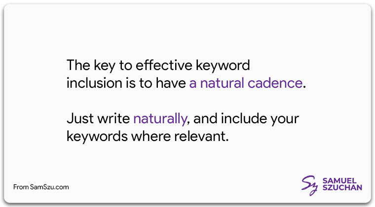 include keywords with a natural cadence