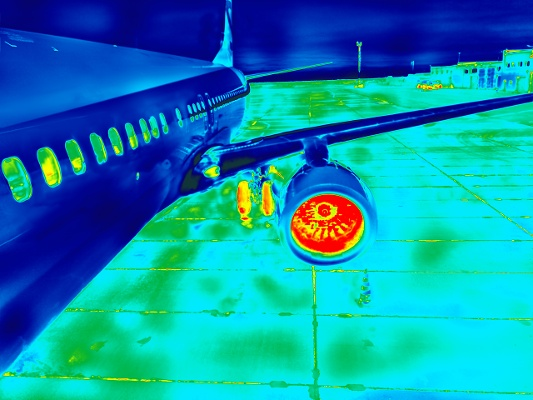 Thermal imaging camera capturing heat signatures