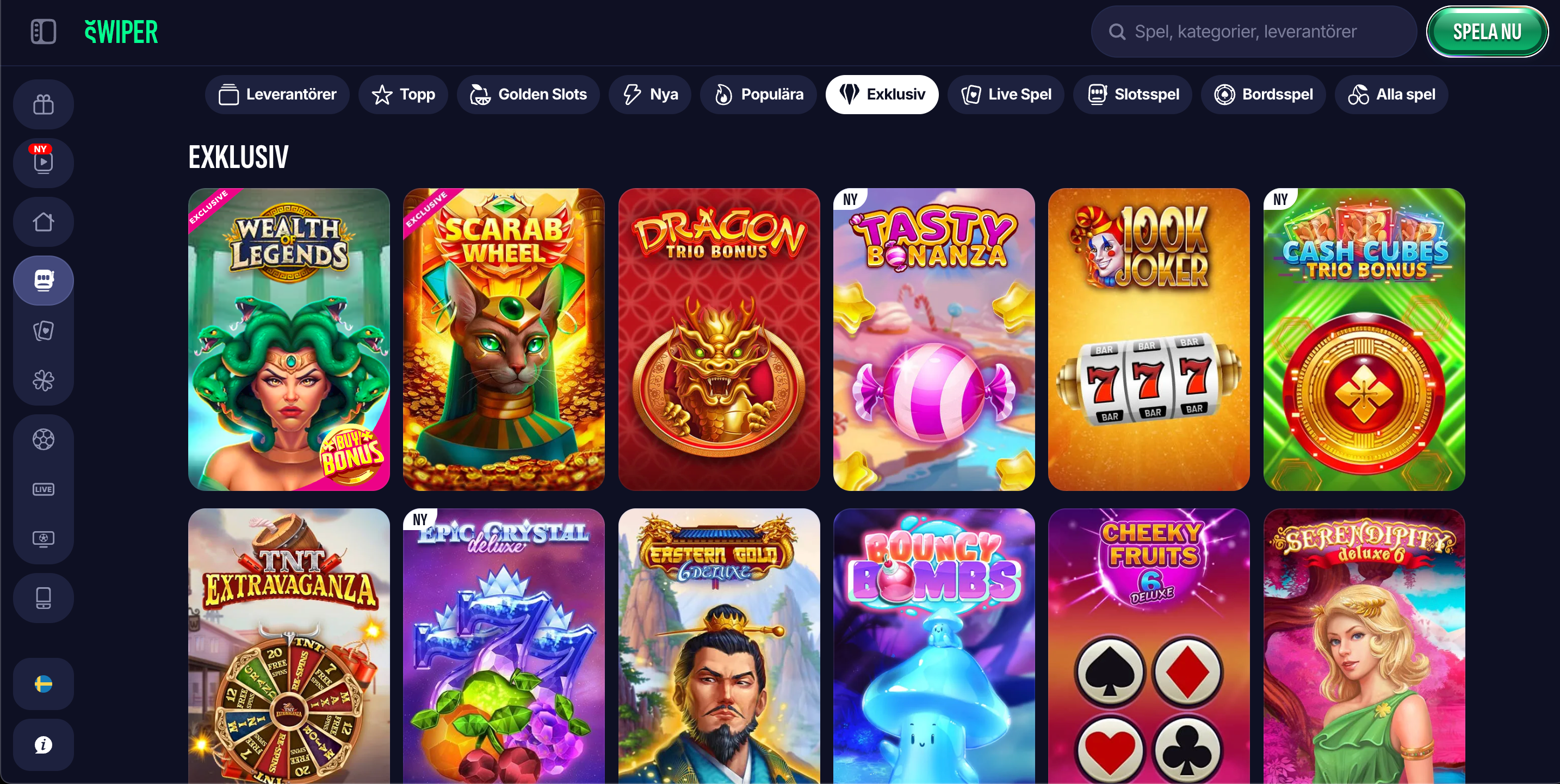 Swiper exklusiva slots