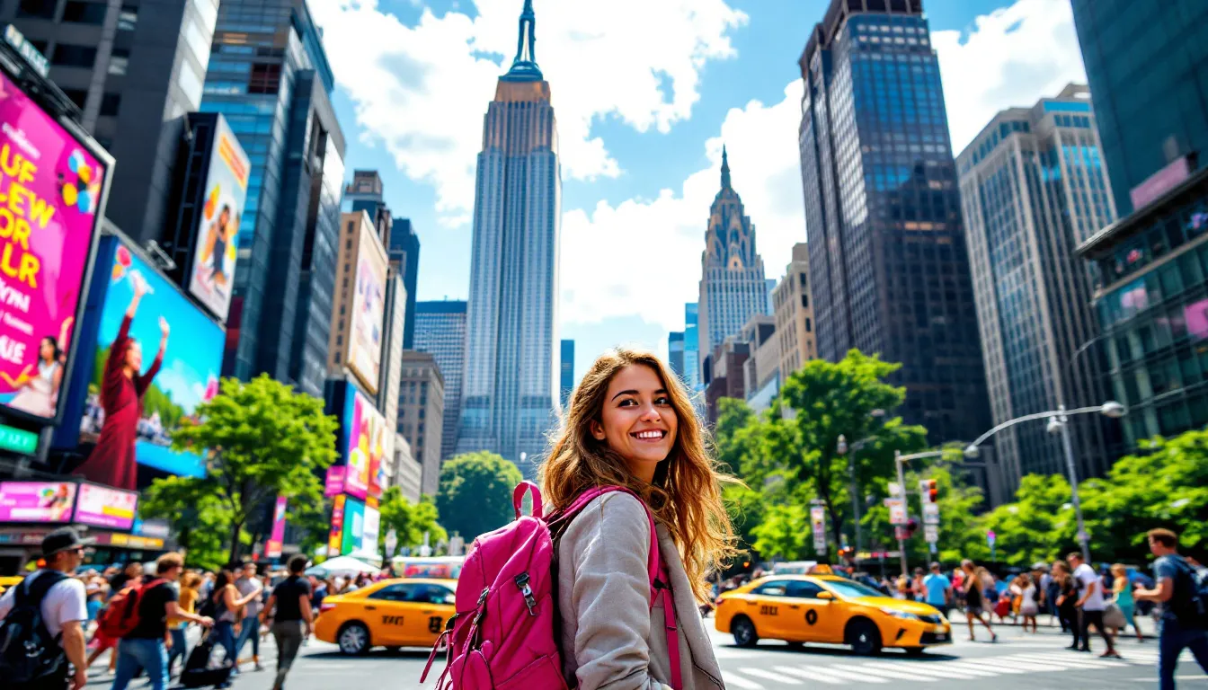 Iconic landmarks in New York City, including the Empire State Building and Central Park, perfect for budget travelers.