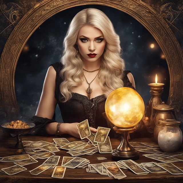 pretty, blond woman, tarot