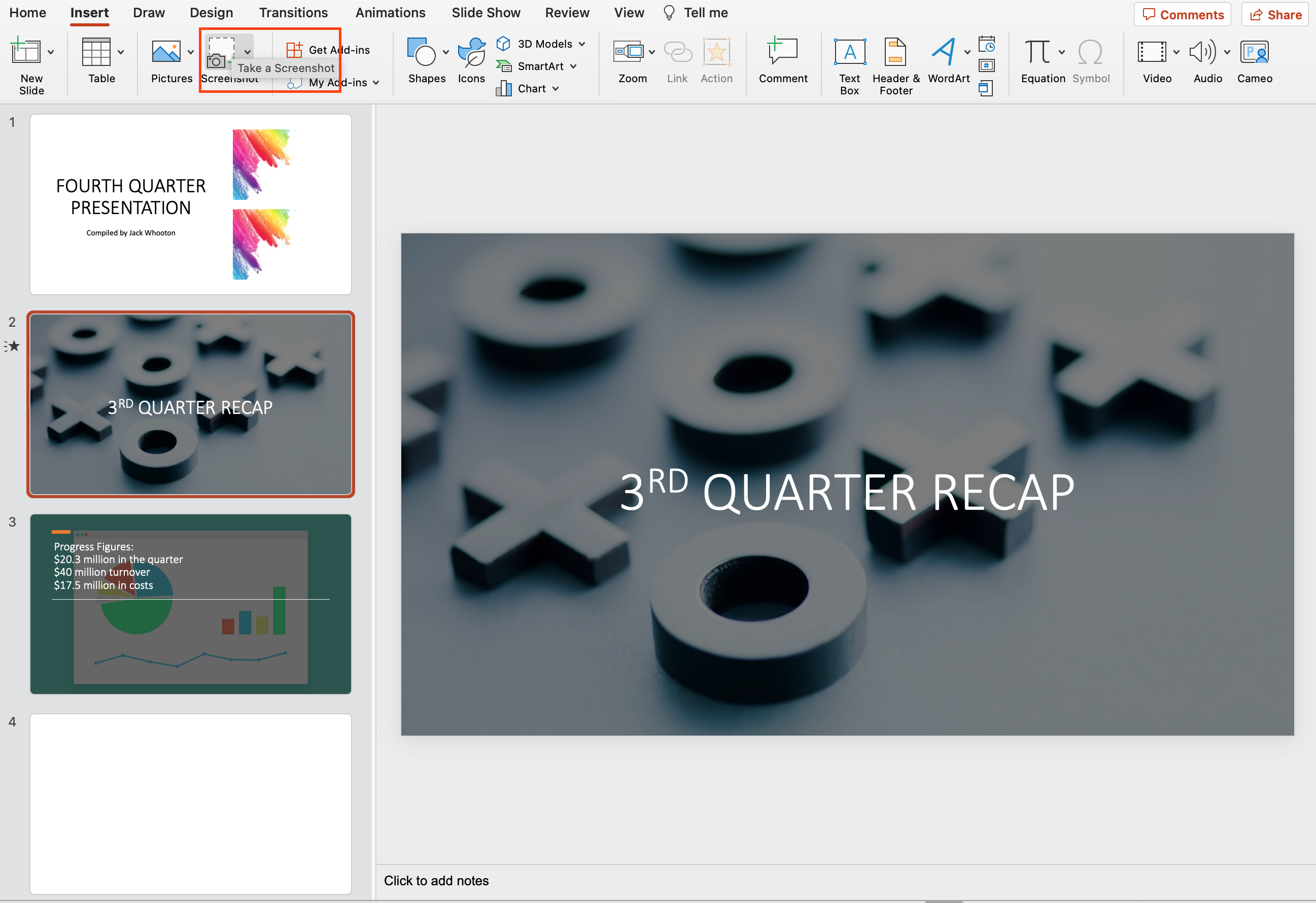 Using Snipping Tool to insert PDF in PowerPoint
