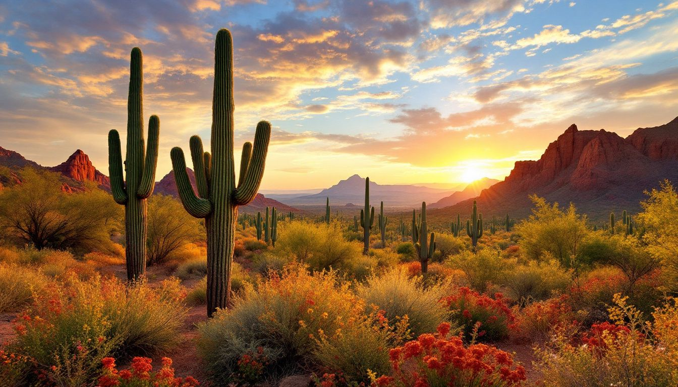 A stunning view of the McDowell Sonoran Preserve with mountain views.