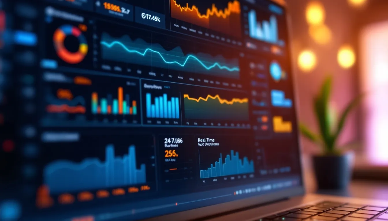 A monitoring dashboard displaying real-time website performance metrics, showcasing the role of 24 7 wordpress support in keeping your business online.