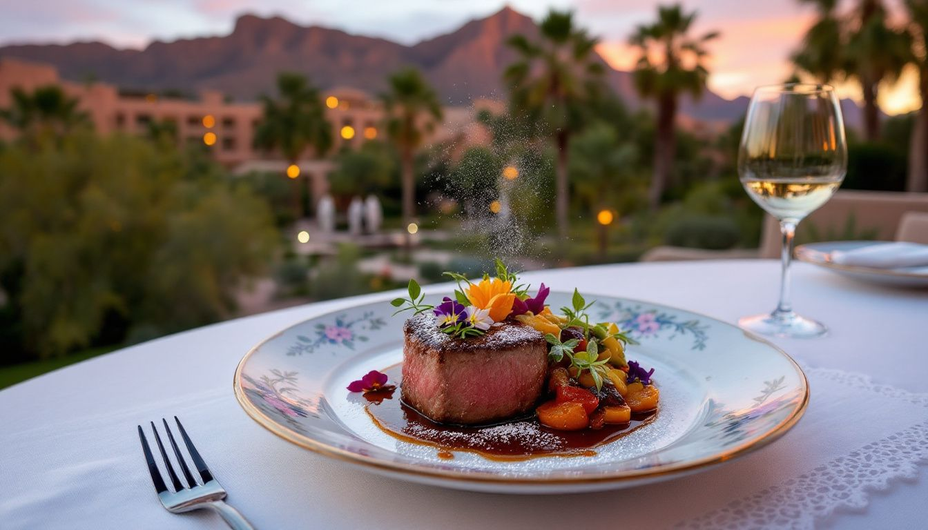 A delicious gourmet meal served at one of the award-winning restaurants in Fairmont Scottsdale Princess.