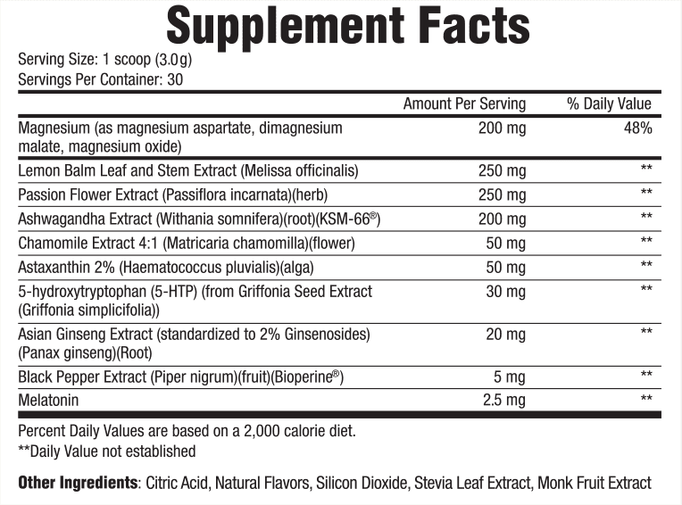 Harmonium Sleep Support ingredients