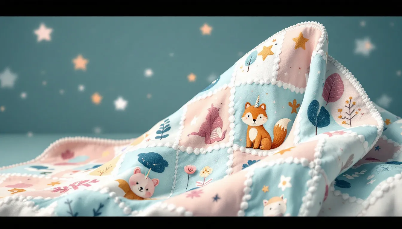 A beautifully quilted baby blanket that highlights the charm of handmade gifts.