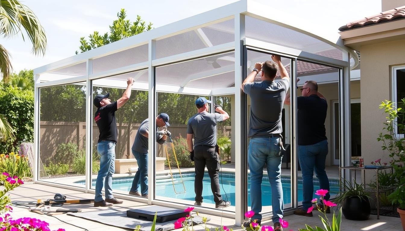 professional pool enclosure installation