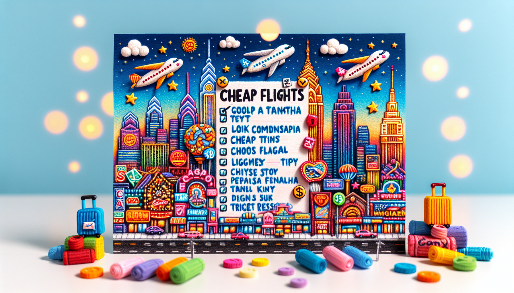 An illustration offering tips for booking cheap flights from Philadelphia to Las Vegas.