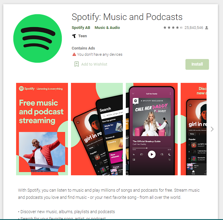 spotify app for android tv