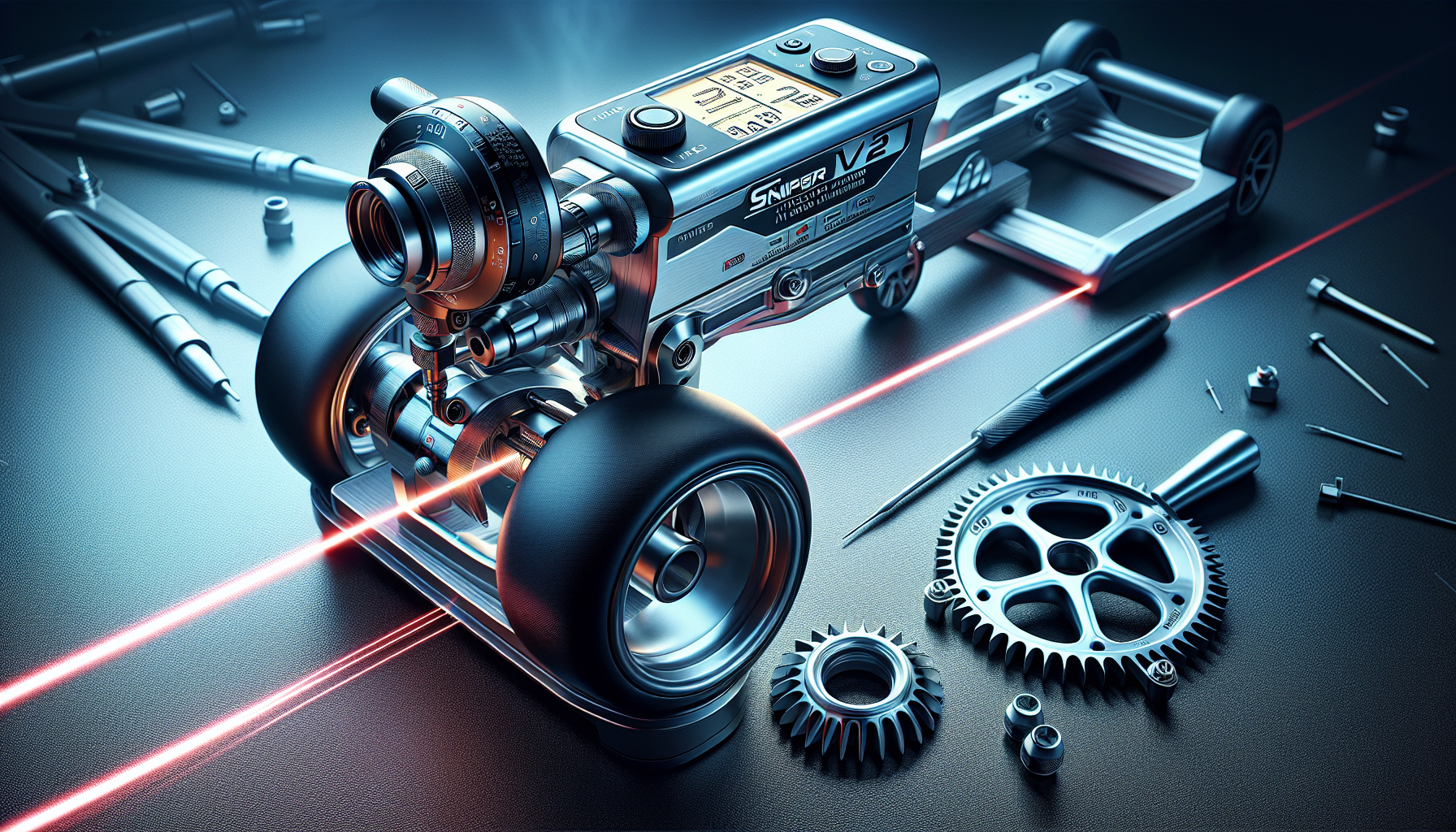 Illustration of the Sniper V2 Inox laser wheel aligner