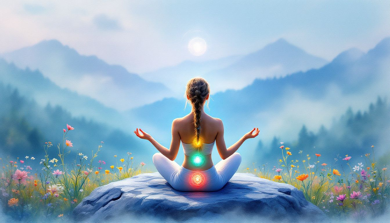 A person practicing yoga to clear blocked chakras.