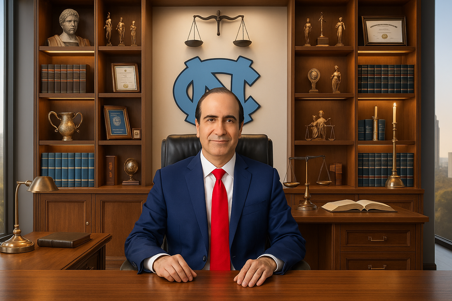 A professional portrait of a mediation attorney Navi Sandhu, symbolizing trust and expertise in Durham.