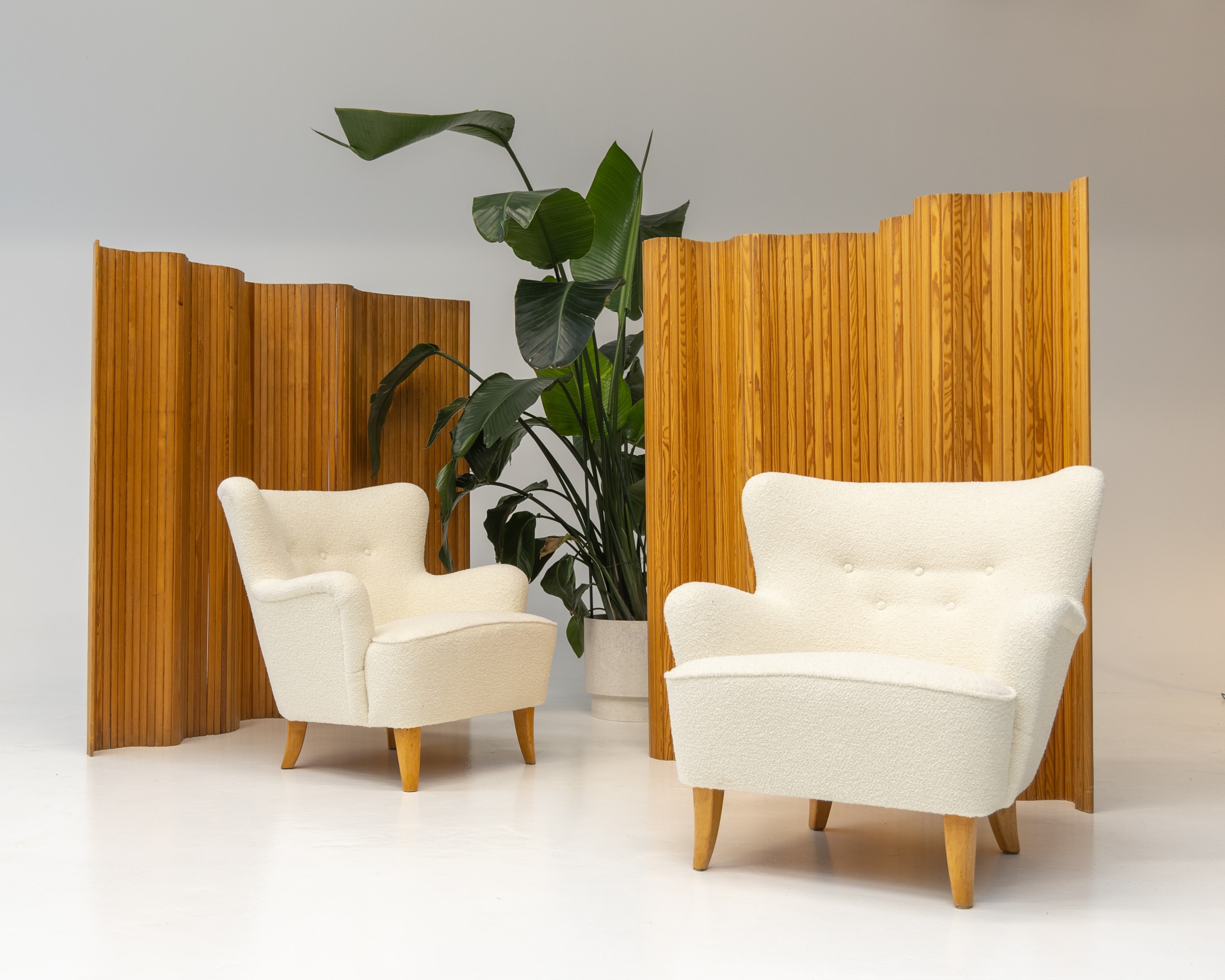 A Pair of Finnish design armchairs by Haddadin Design