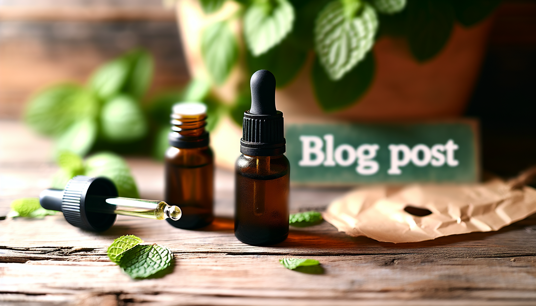 Peppermint and tea tree essential oils for mouthwash