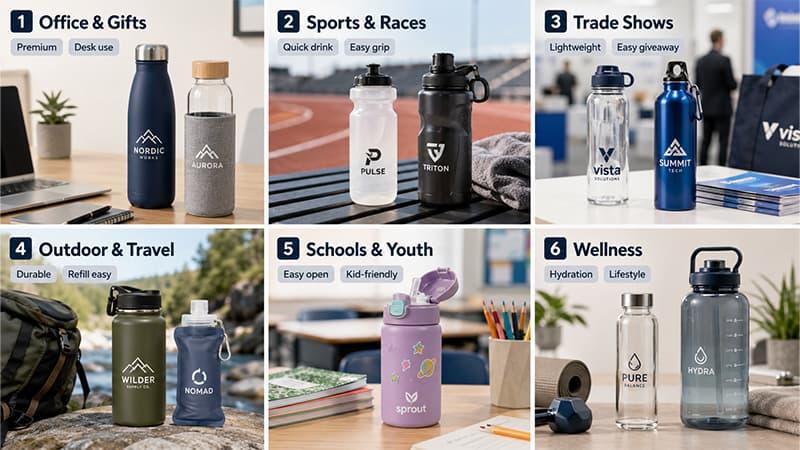 Water bottle recommendations for office gifts, sports races, trade shows, outdoor travel, schools, and wellness campaigns