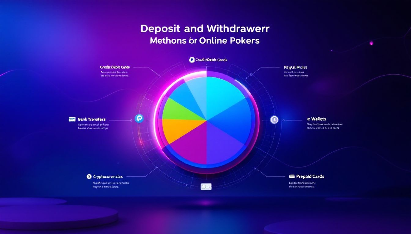 Various deposit and withdrawal methods available for online poker.