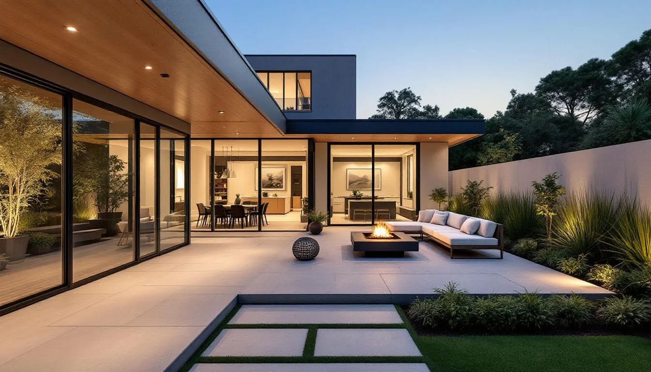 A well-lit outdoor living space showcasing effective landscape lighting techniques, enhancing the overall aesthetic appeal.