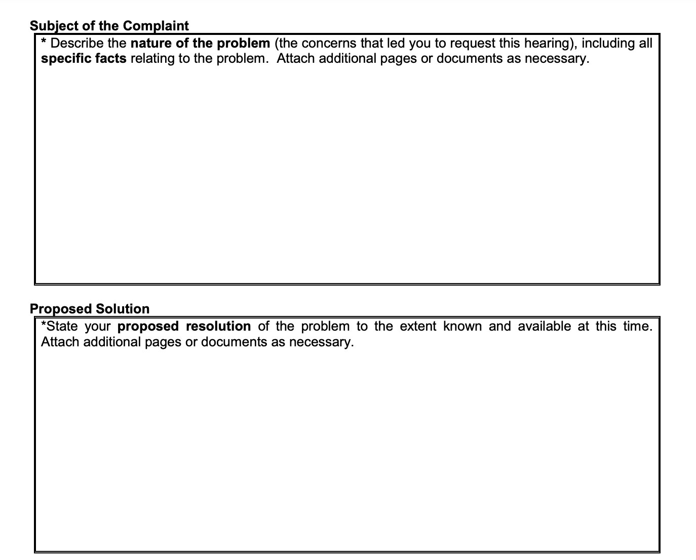 New York State Sample Due Process Complaint Form 