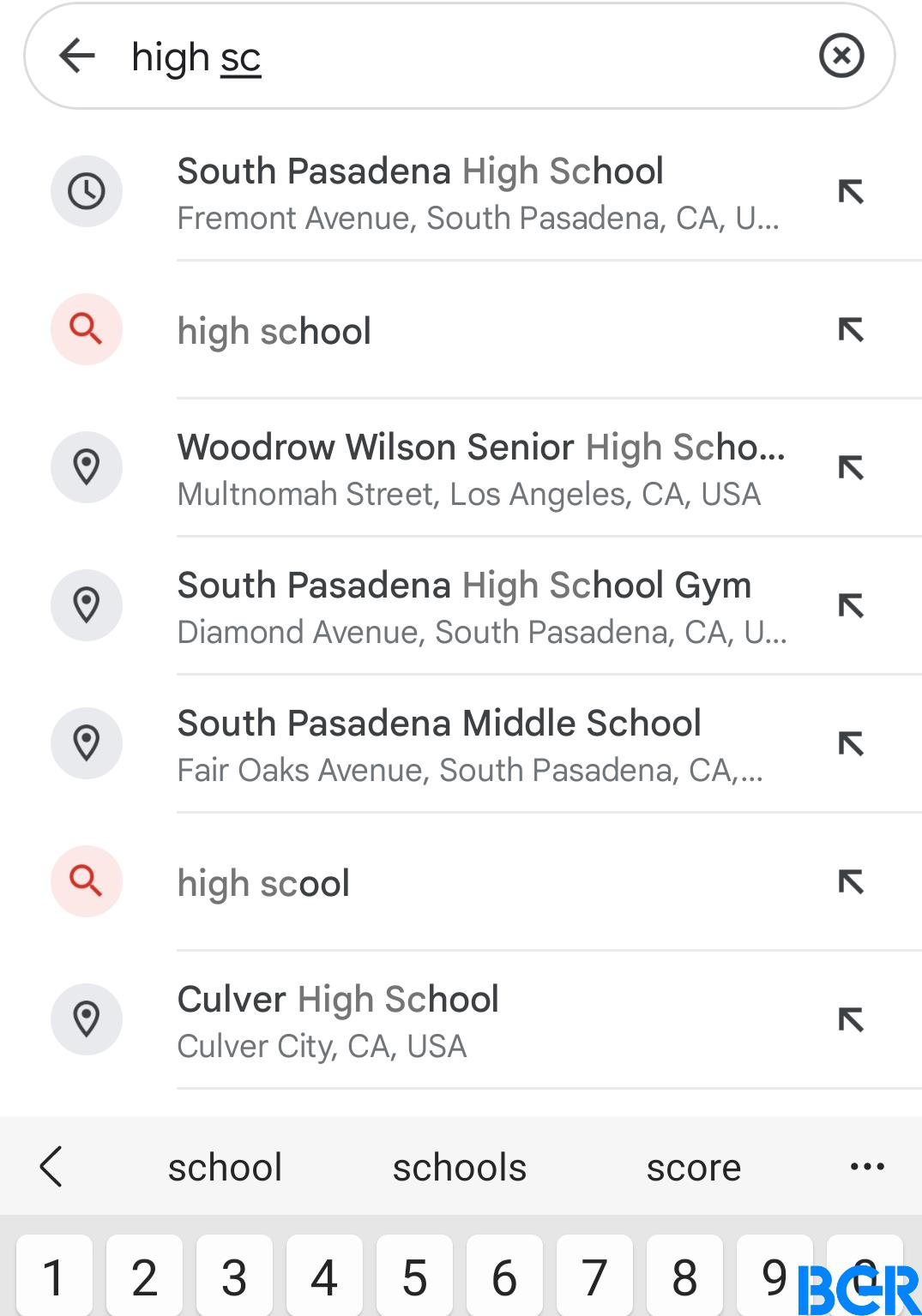 Tap on a search suggestion to drop a pin on Google Map
