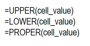 UPPER, LOWER, PROPER functions