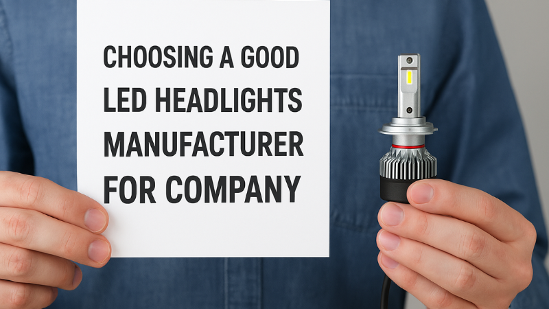 A company owner choosing LED dual beam headlight bulbs for inventory
