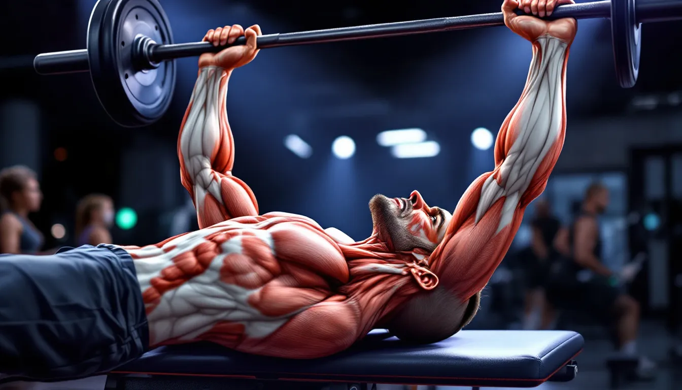 A workout routine incorporating lying triceps extensions as a key exercise.