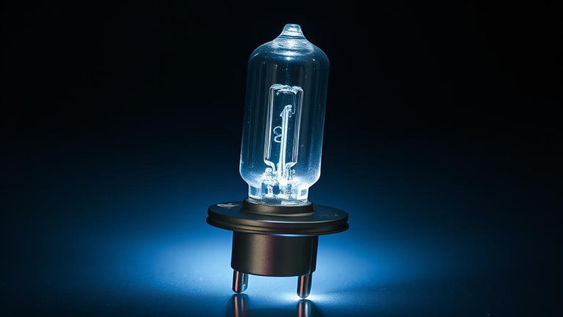 A hid headlamp bulb that emits light