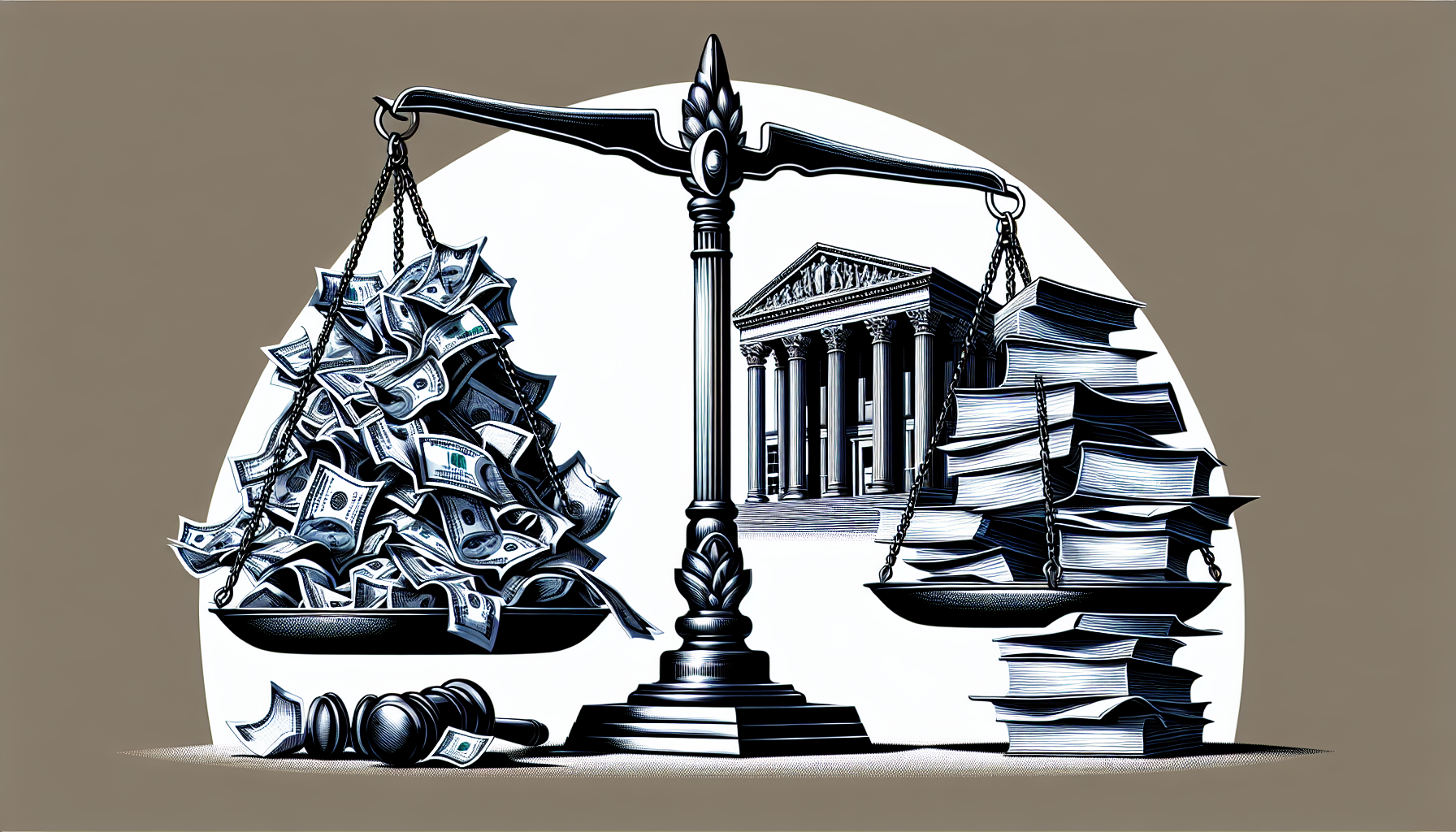 An illustration representing the legal and financial ramifications of not paying bail bonds.