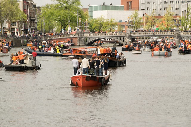 amsterdam, canal, king's day