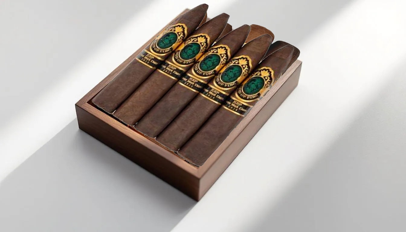 Limited edition cigars displayed in an elegant setting.