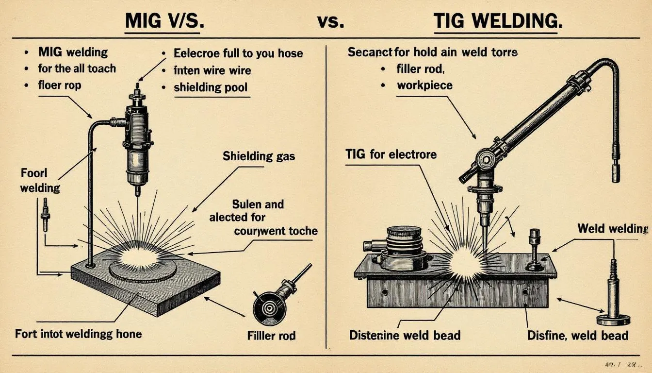 Key differences between MIG and TIG welding.