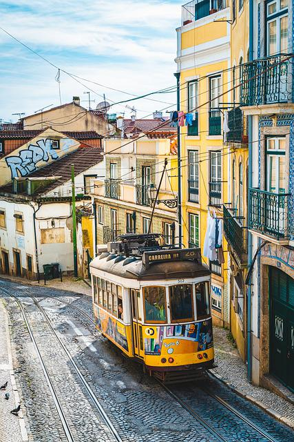 tram, train, transportation in Lisbon, Portugal